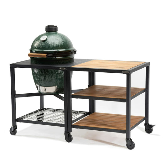 Big Green Egg Modular Nest + Expansion Frame + 3 x Acacia Shelves