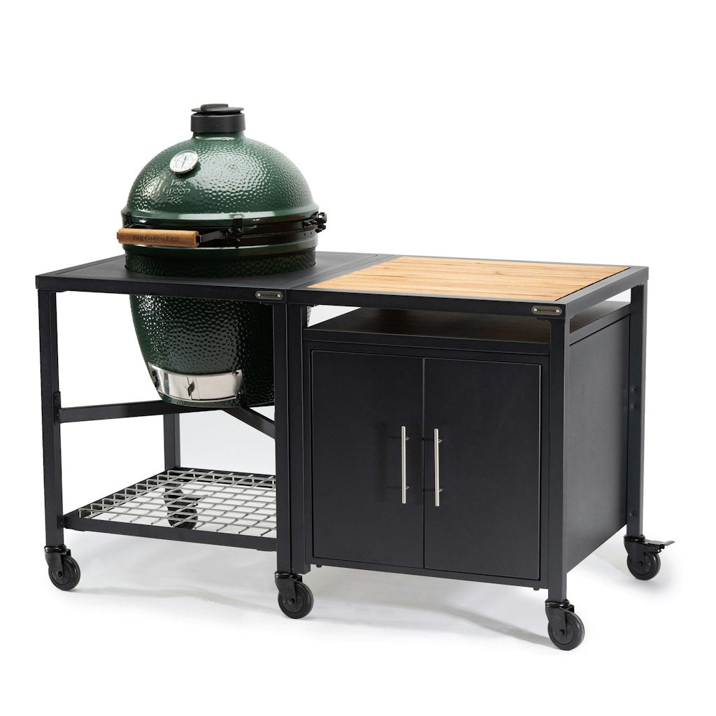 Big Green Egg Modular Nest + Expansion Cabinet + Acacia Shelf