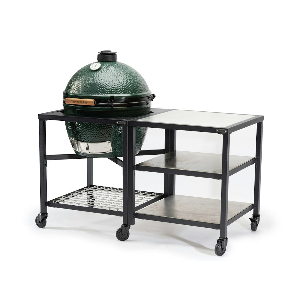 Big Green Egg Modular Nest + Expansion Frame + Stainless Steel Shelves