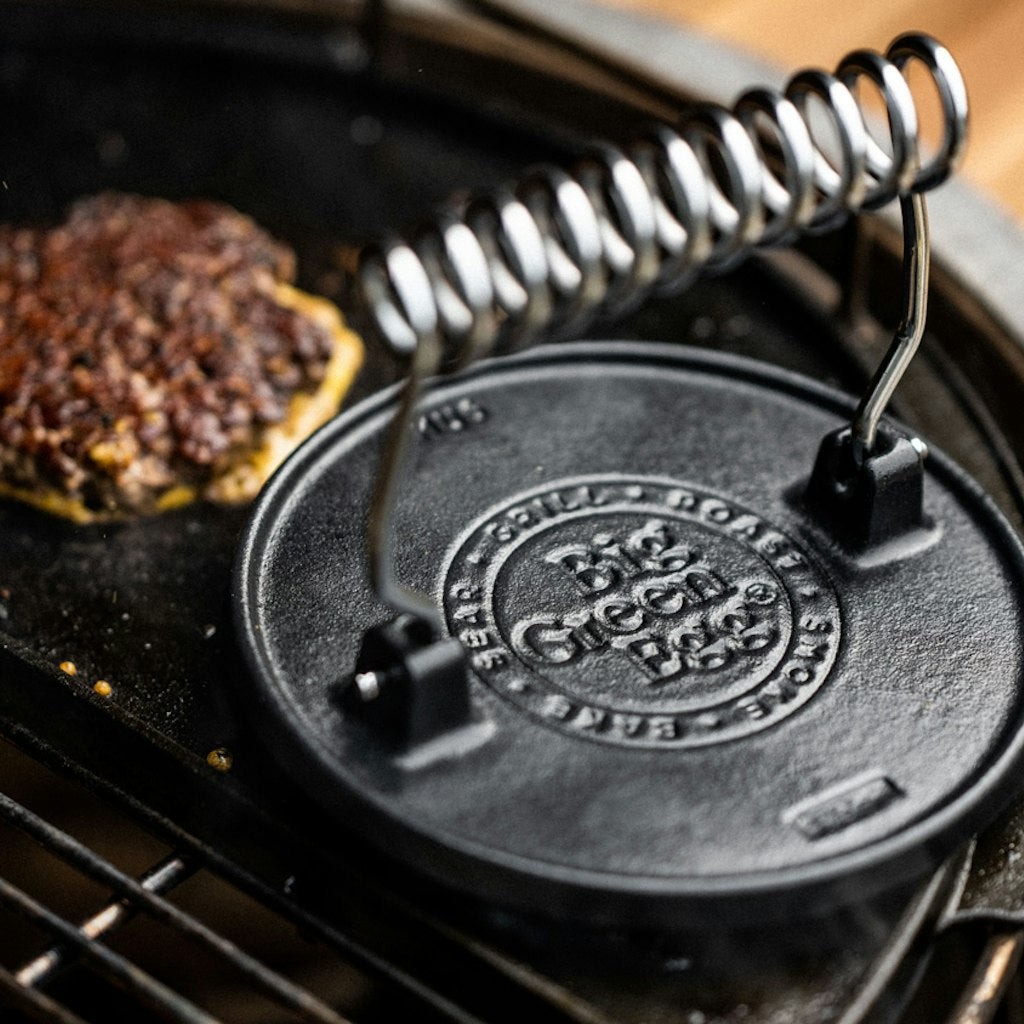 Big Green Egg Cast Iron Burger Grill Press
