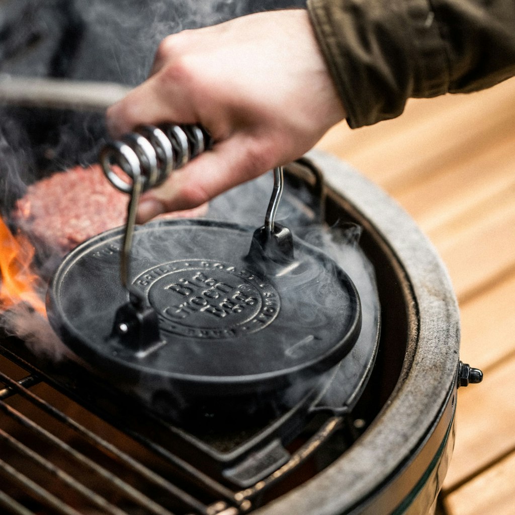 Big Green Egg Cast Iron Burger Grill Press