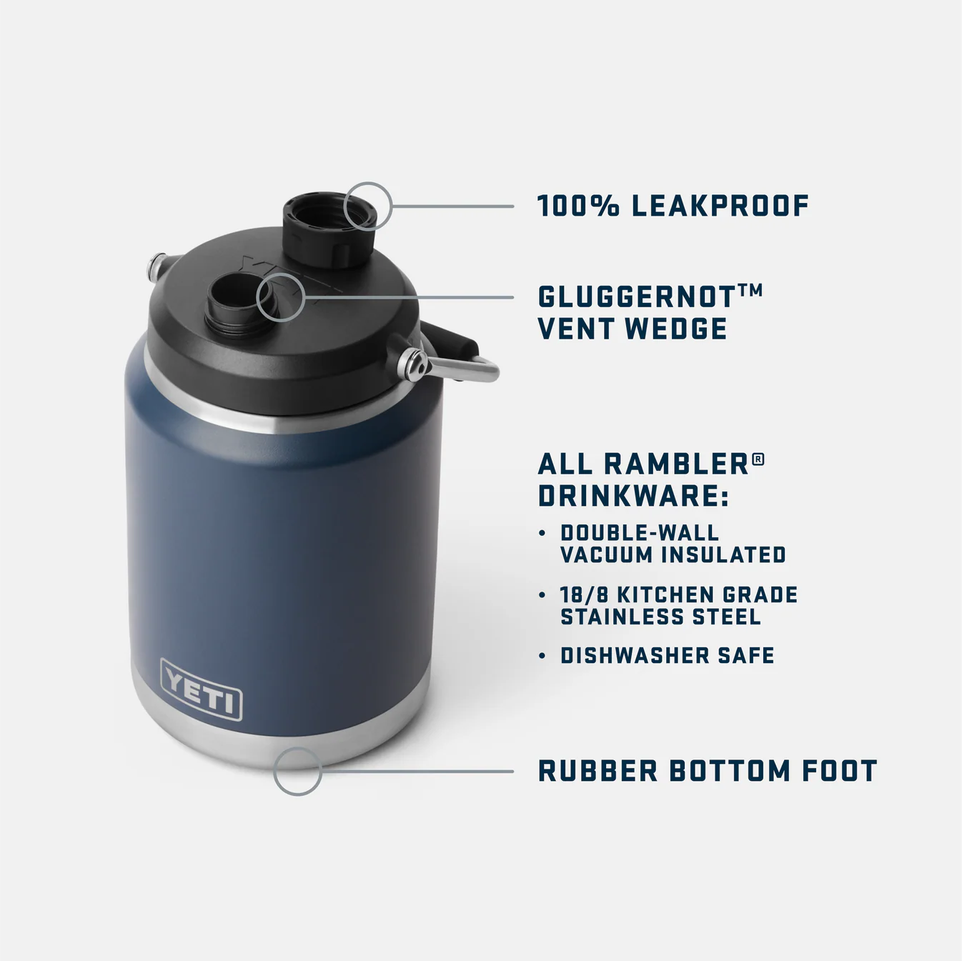 YETI Rambler Half Gallon Jug - 1.9L NEW