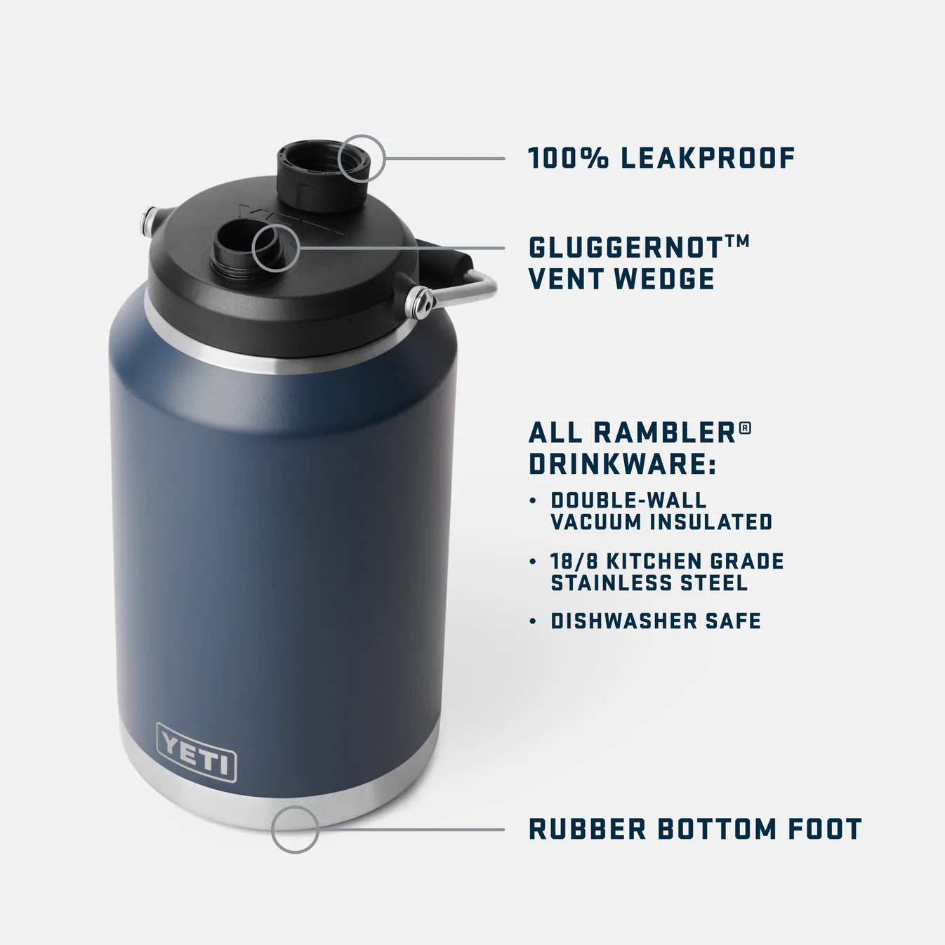 YETI Rambler One Gallon Jug - 3.8L NEW