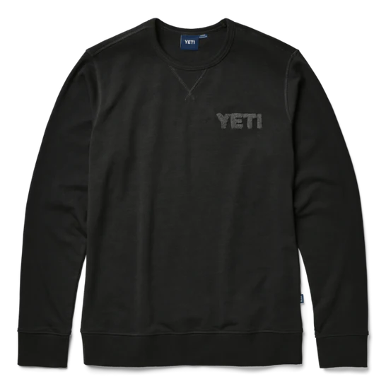 YETI French Terry Crew Neck Pullover - Black