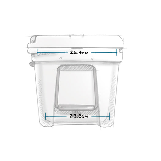 YETI Tundra 35 dimensions - side, internal