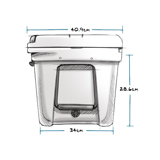 YETI Tundra 35 dimensions - side