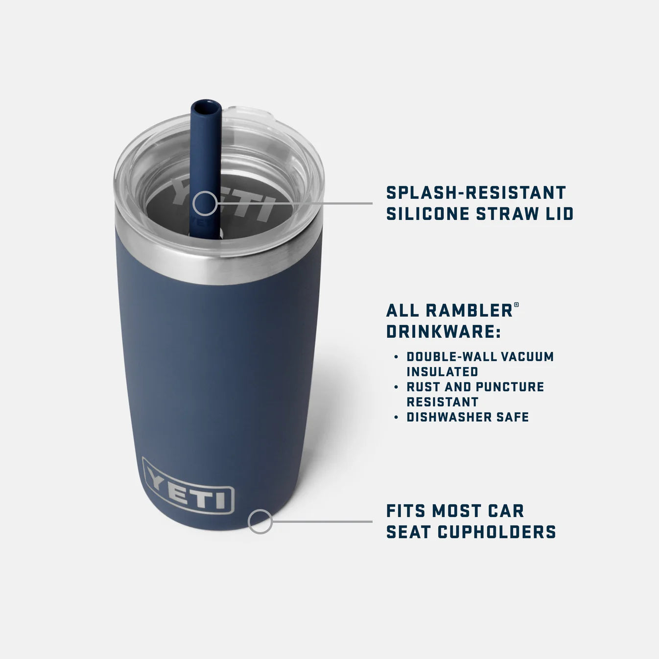 YETI Rambler Jr 10 oz (295ml) Kids Insulated Tumbler with Silicone Straw Lid