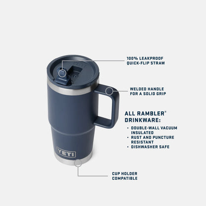 YETI Rambler 20 oz Travel Straw Mug (591 ml)