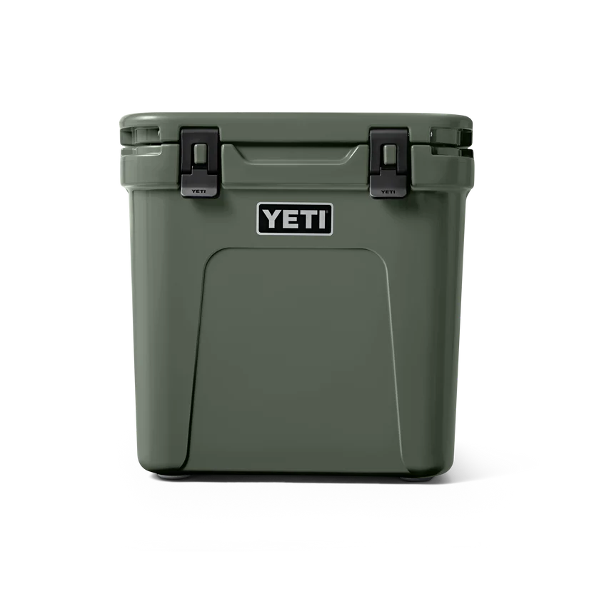 YETI Roadie 48 Wheeled Cool Box in Camp Green front with handle down