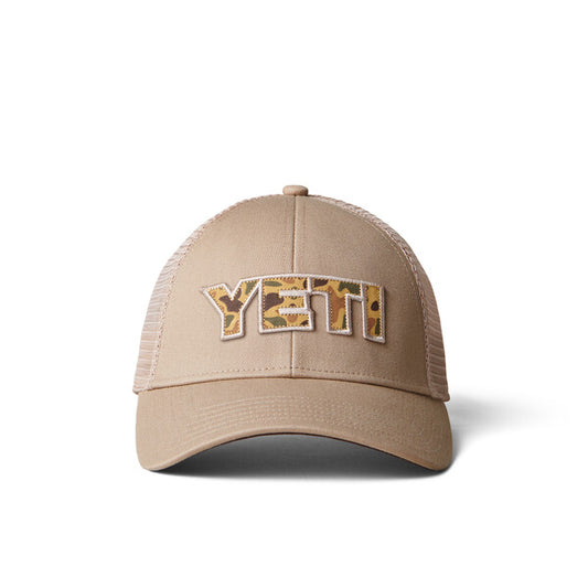 YETI Camo Logo Badge Low Pro Trucker Hat