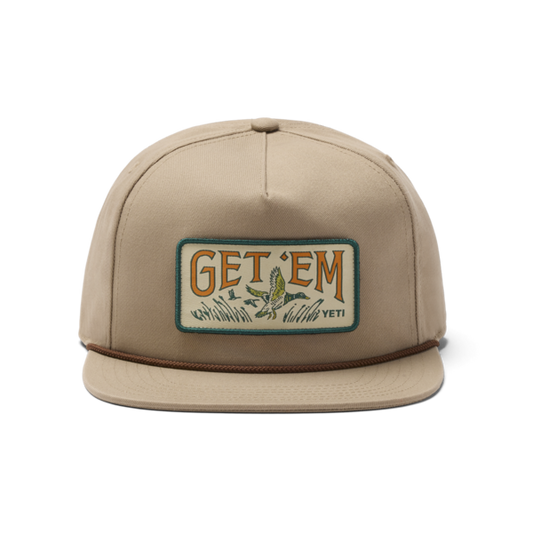 YETI Get 'Em Flat Brim Snapback Hat - Taupe