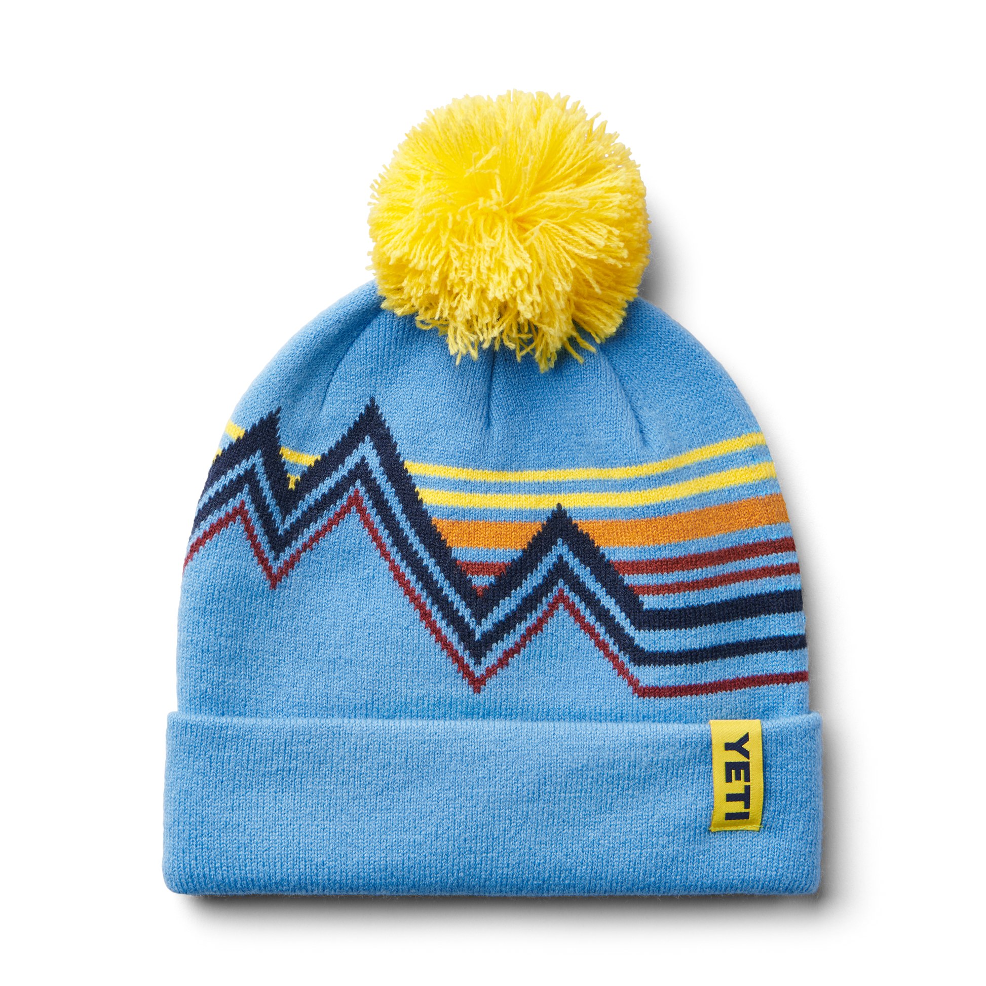 Blue and sale yellow bobble hat